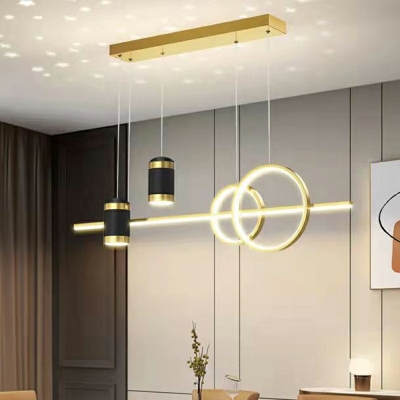 5-Light Island Lighting Contemporary Style Circle Shape Metal Ceiling Lights