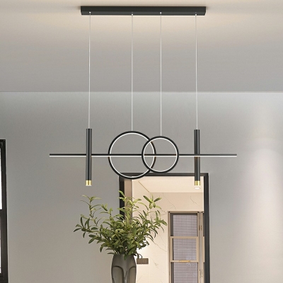 5-Light Island Pendants Modern Style Geometric Shape Metal Chandelier Lighting