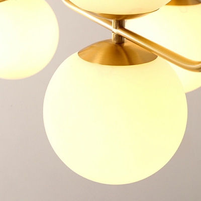 6-Light Hanging Chandelier Modern Style Ball Shape Metal Pendant Light Kit