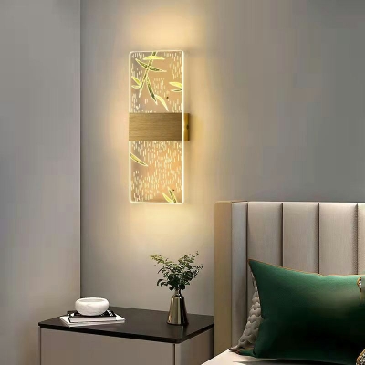 Acrylic Shade Wall Mounted Light Fixture LED Sconce Light Fixture in Gold