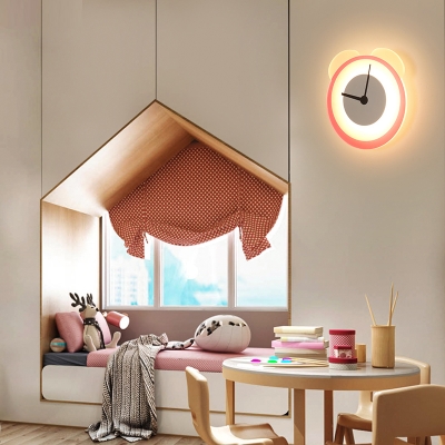 Acrylic Shade Wall Mounted Lighting in Grey LED Wall Light Sconce for Kid's Bedroom