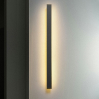 Black Linear Sconce Light Fixture with Acrylic Shade LED Wall Lighting