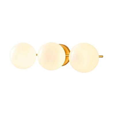 Brass Vanity Wall Light Fixtures Globe Shape Contemporary Bathroom Vanity Lights