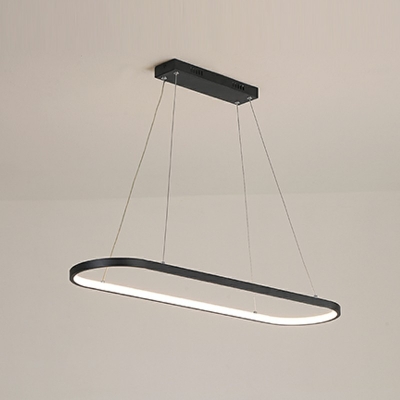 Contemporary Oval Chandelier Lamp 1 Light Rubber Shade Chandelier Light