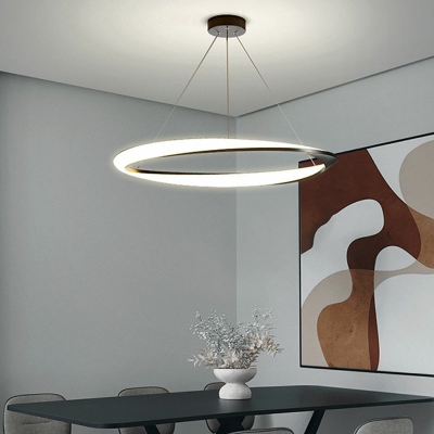 Contemporary Ring Chandelier Lamp 1 Light Chandelier Light for Dining Room