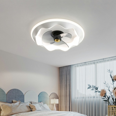 Flush Mount Fixture Kid's Room Style Acrylic Flush Mount Fan Lamps for Living Room