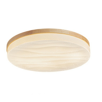 Japanese Style Wooden Ceiling Lamp Simple Round Porch Ceiling Mounted Fixture