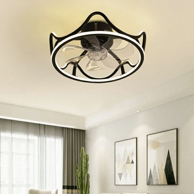 Led Flush Fan Light Children's Room Style Acrylic Flush Light for Living Room