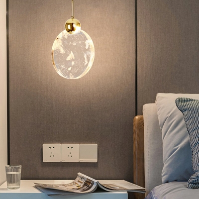 Modern 1 Light Crystal Hanging Light Fixtures Simple Hanging Ceiling Lights for Bedroom Bedside