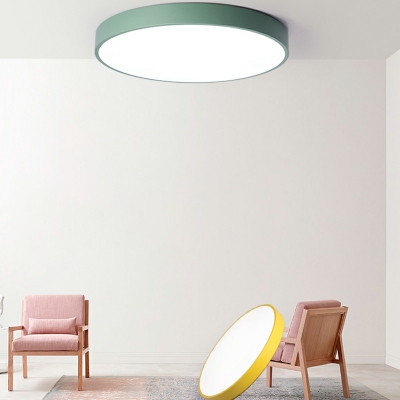 Modern Flush Mount Light Fixture Round Shape with Acrylic Shade Flush Ceiling Light