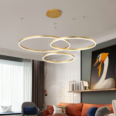 Modern Personality Ring Pendant Light Fixture Living Room Bedroom Dining Room Chandelier Lighting Fixtures