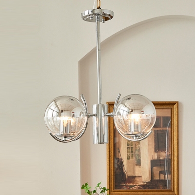 Nordic Modern Minimalist Glass Ceiling Light Medieval Style Semi Flush Mount for Living Room
