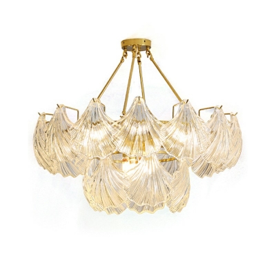 Traditional Chandelier Lighting Fixtures American Style Glass Multi Pendant Light for Living Room