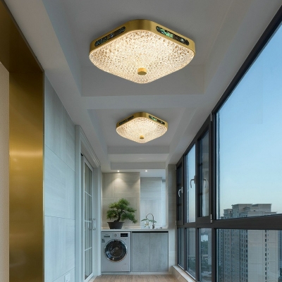 1-Light Ceiling Light Fixture Classic Style Geometric Shape Metal Flush Mount Chandelier