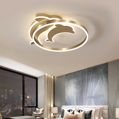 Flush Light Modern Style Metal Flush-Mount Light for Living Room