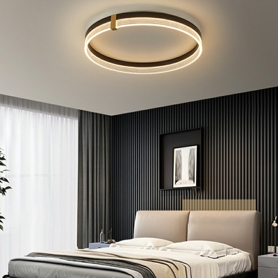 LED Contemporary Ceiling Light Simple Nordic Pendant Light Fixture for Living Room in Black
