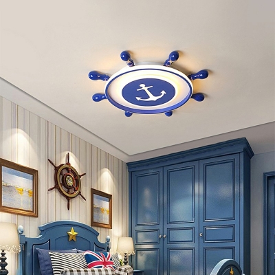 Mediterranean Style Ceiling Light  Nordic Style Rudder Flushmount Light for Kid's Bedroom