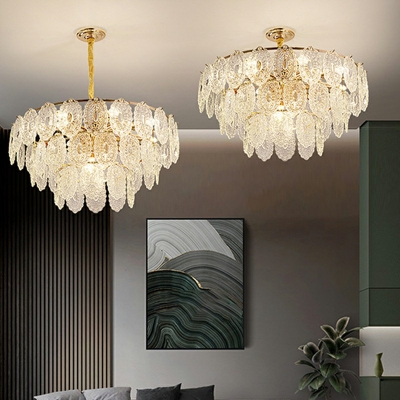 Modern Glass Chandelier Lighting Fixtures Minimalism Suspension Light for Living Room