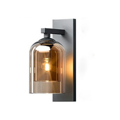 Modern Style Ball Wall Light Fixtures Glass 1-Light Wall Sconces in Clear