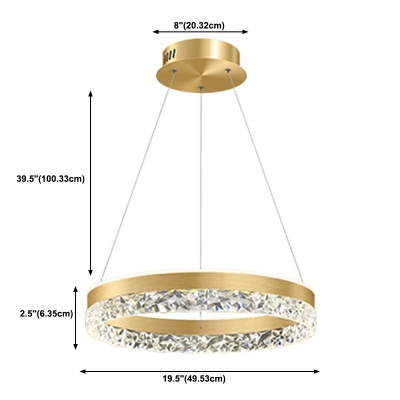Modern Style Chandelier Lamp Gold Acrylic Chandelier Light for Living Room