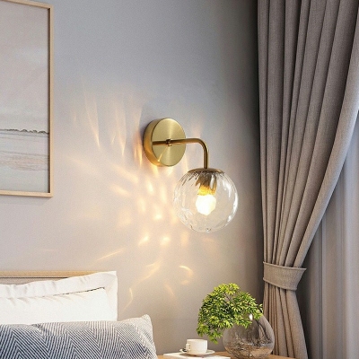 Modern Style Glass Wall Light Iron Wall Sconces for Living Room