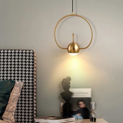Nordic Post-modern Metal Pendant Lighting Fixtures Bedroom Bedside Hanging Ceiling Lights
