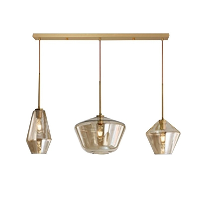 Polygon  Glass Pendulum Lights Modern Creative Hanging Pendant Lamp for Dinnning Room