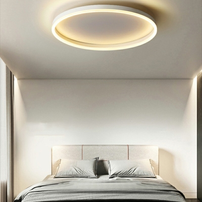 1 Light Flush Light Contemporary Round Acrylic Flush Mount for Bedroom
