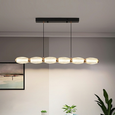 1-Light Island Pendant Lights Contemporary Style Geometric Shape Metal Chandelier Light