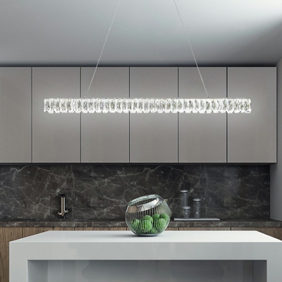 1-Light Island Pendants Modern Style Linear Shape Metal Chandelier Lighting