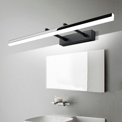 1 Light Vanity Lamp Rectangle Wall Vanity Light for Bathroom with Flexible Arms