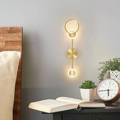 3-Light Sconce Lights Minimalism Style Ring Shape Metal Wall Mount Light