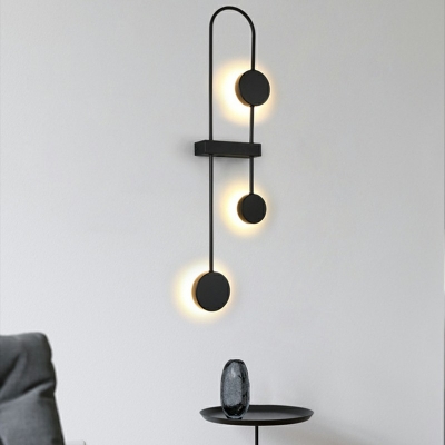 3-Light Sconce Lights Minimalism Style Round Shape Metal Wall Mount Light