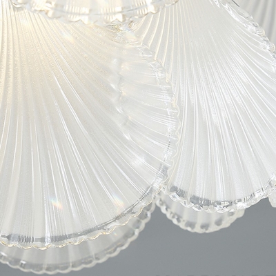 9-Light Hanging Chandelier Modern Style Shell Shape Metal Pendant Light Kit