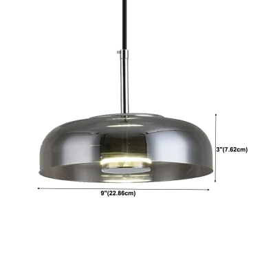 Contemporary Drum Pendant Light Fixture Glass Suspension Pendant Lighting