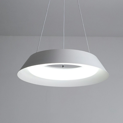 Contemporary Ring Chandelier Lamp White Metal Chandelier Light