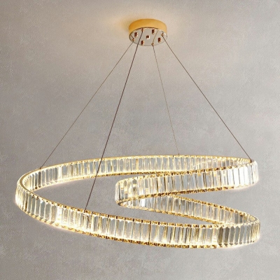 Contemporary Spiral Chandelier Lamp Crystal Chandelier Light for Dining Room