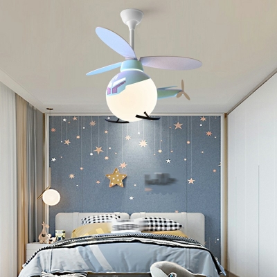 Kids Style Ceiling Fan Iron Ceiling Fan for Bedroom Remote Control Stepless Dimming