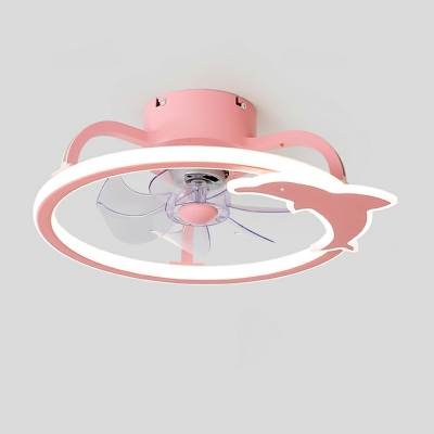 Kids Style Ceiling Fan with Acrylic and Plastic Shade Ceiling Fan