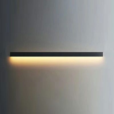 Linear Wall Mounted Reading Lights Modern Style Metal 1-Light Wall Lights in Black