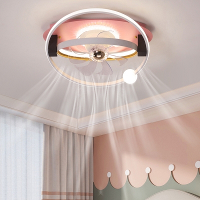 Macaron Flushmount Fan Lighting Fixtures Children's Room Dining Room Flush Mount Fan Lighting