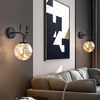 Modern Minimalist Wall Light Nordic Antler Glass Wall Sconce for Bedroom