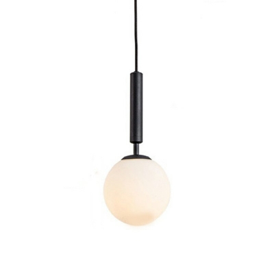 Modern Pendant Light Simple 1 Light Milk Glass Suspension Lamp