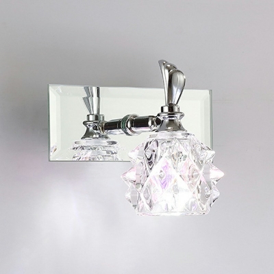 Modern Style Bell Vanity Lighting Fixtures Crystal 2-Lights Vanity Lighting Ideas in Silver
