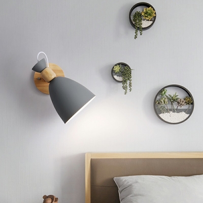 Modern Style Macaron Wall Lamp 1 Light Metal Wall Light for Bedroom