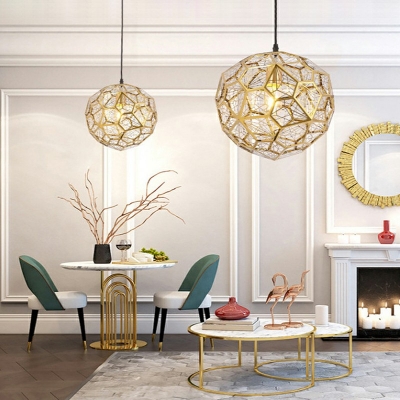 Post-Modern Creative Diamond Ball Hanging Pendant Light Modern Minimalism Suspension Lamp for Living Room