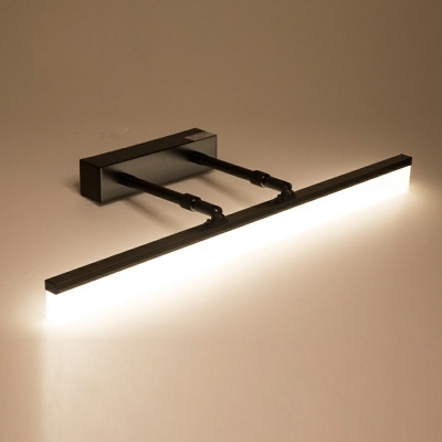 Rectangle Vanity Lighting Modern Style Metal 1-Light Vanity Light Fixture in Black