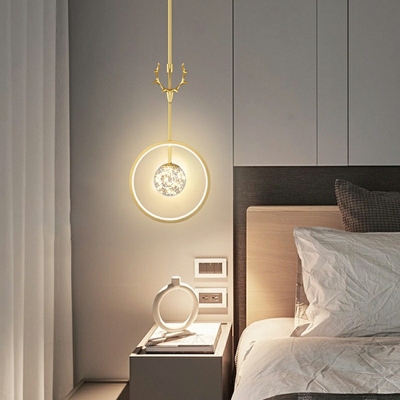 2-Light Hanging Chandelier Modernist Style Geometric Shape Metal Pendant Light Kit