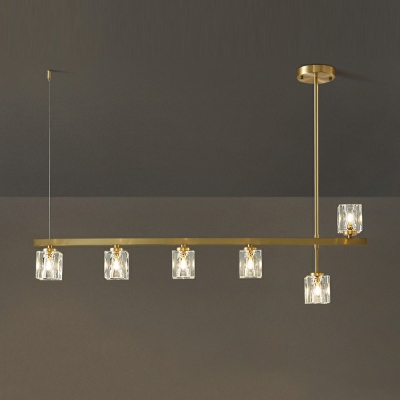 4-Light Island Pendants Modern Style Square Shape Metal Chandelier Lighting