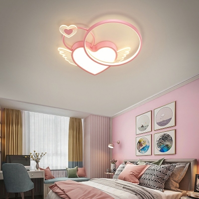 Acrylic Shade Flush Mount Light Fixture Heart-Like LED Flush Mount Ceiling Light Fixture